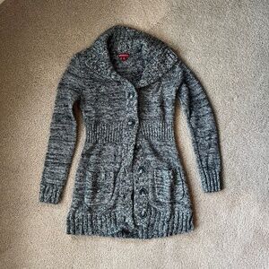 Merona Dark Heather Gray Long Sweater Cardigan Size XS